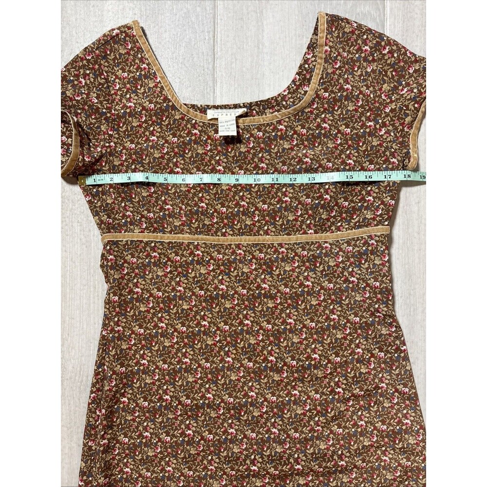 Vintage Express Brown Floral Maxi Dress Size 5/6 90’s cottagecore - Picture 9 of 12